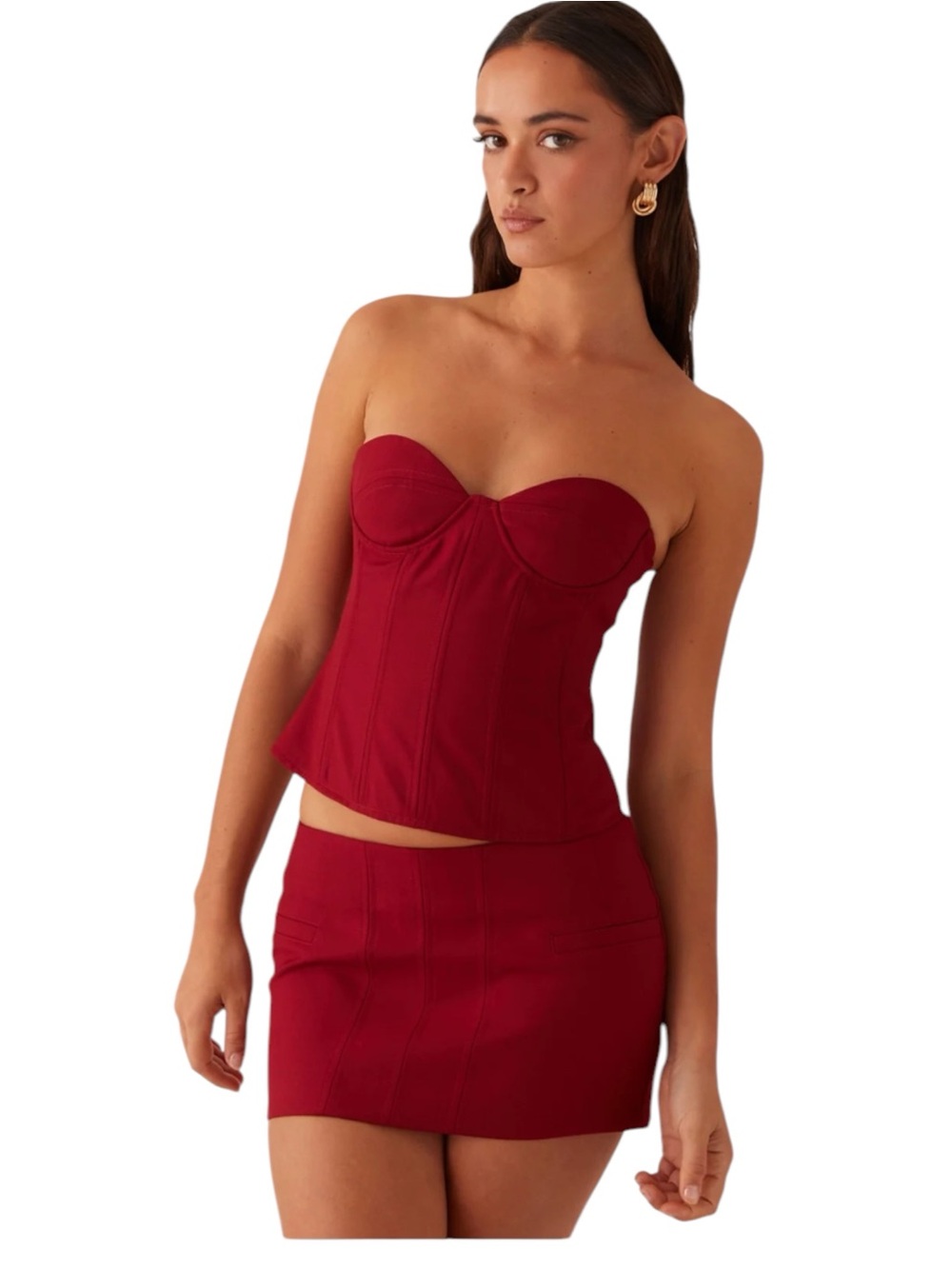 NWT Peppermayo Armelle Micro Mini Skirt in Maroon Red Size US 10